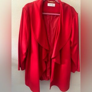 Calvin Klein red open jacket, plus size 24w.